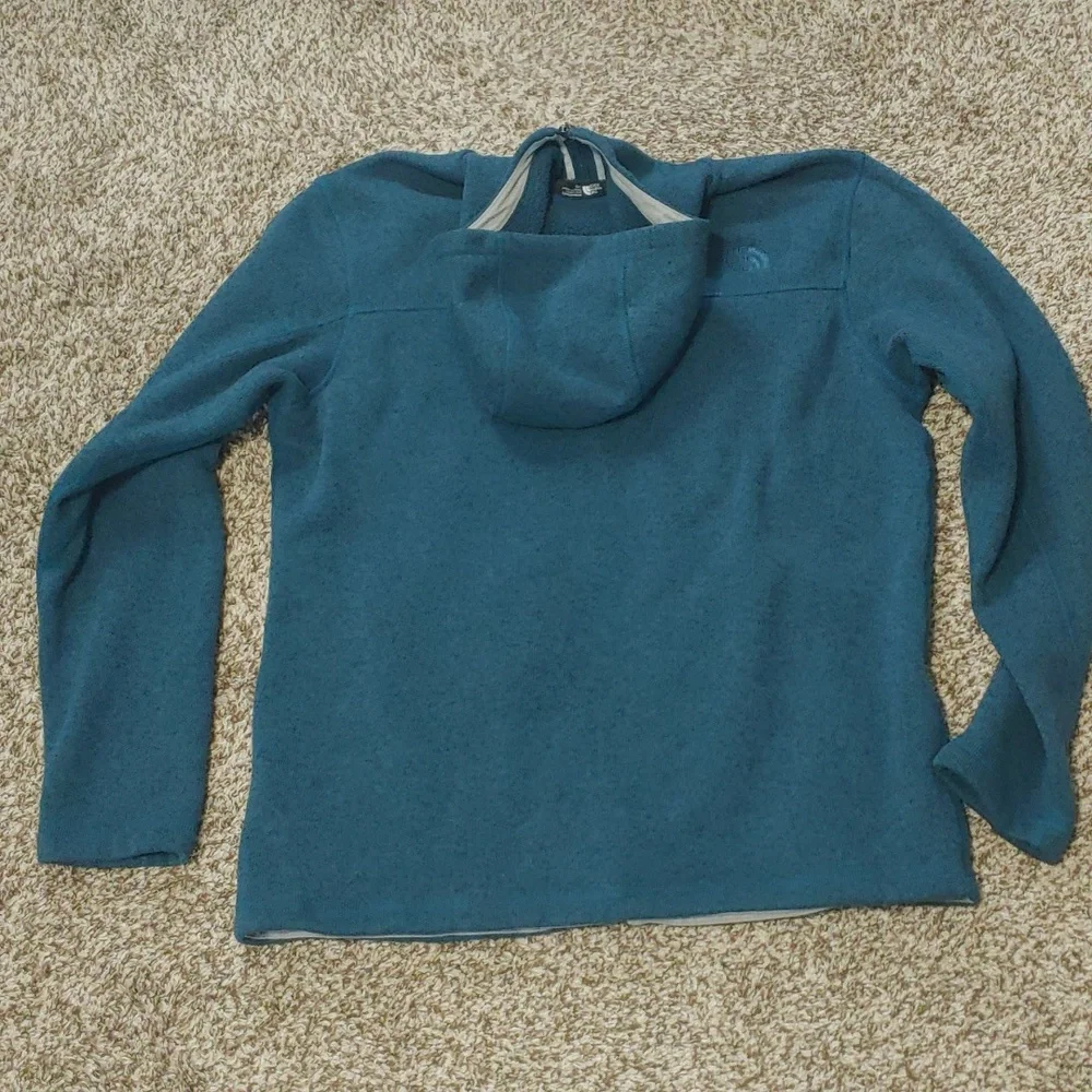 The North Face Men's Teal Blue Fleece Jacket Hoodie Size Large